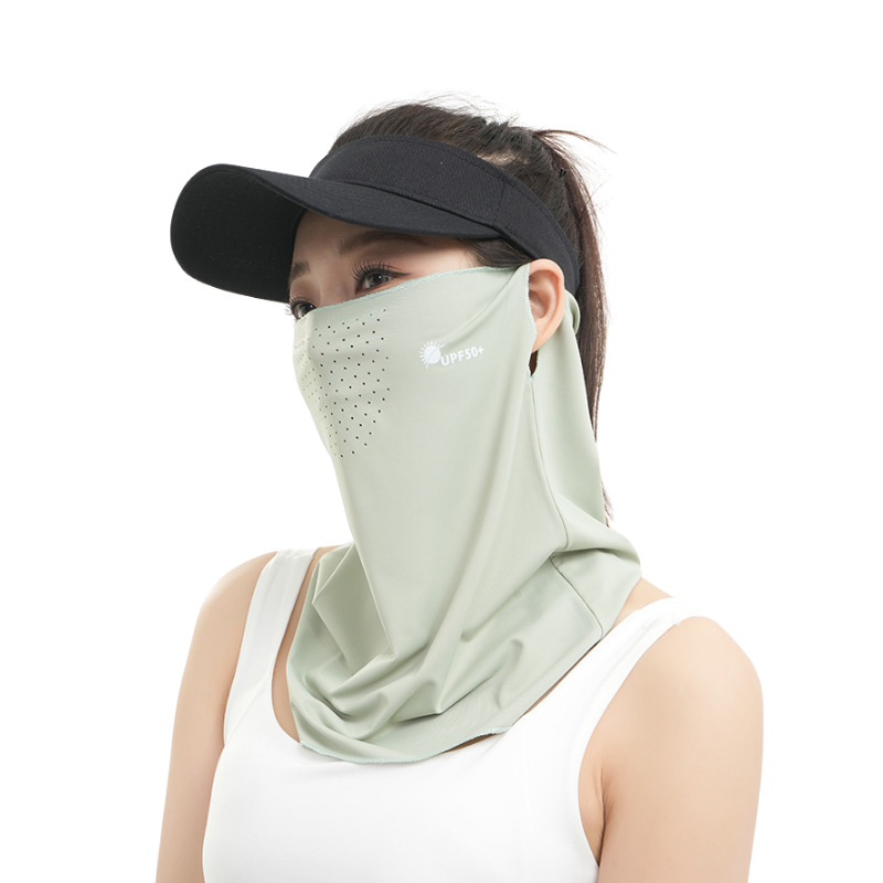 Máscara solar de seda de hielo para mujeres de verano anti-UV al aire libre máscara de cuello de ciclismo máscara de protección contra el sol