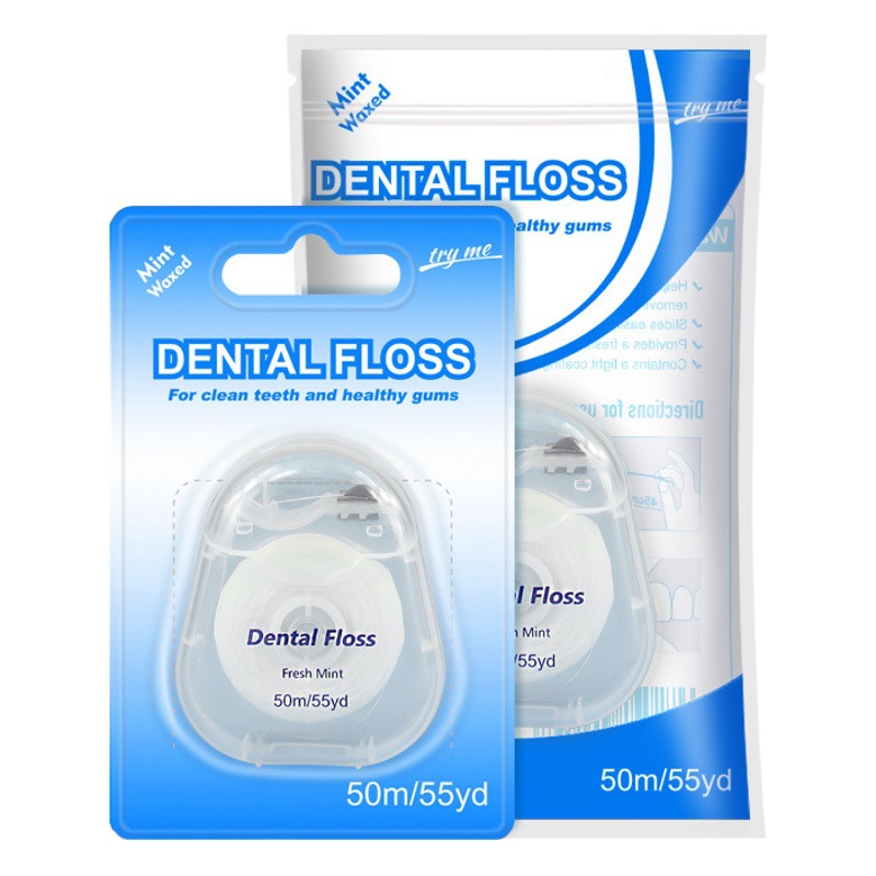 Cross-Border Wholesale Dental Floss Roll 50m Mint Flavor Floss Orthodontic Roll Floss Oral Cleaner Spot Wholesale