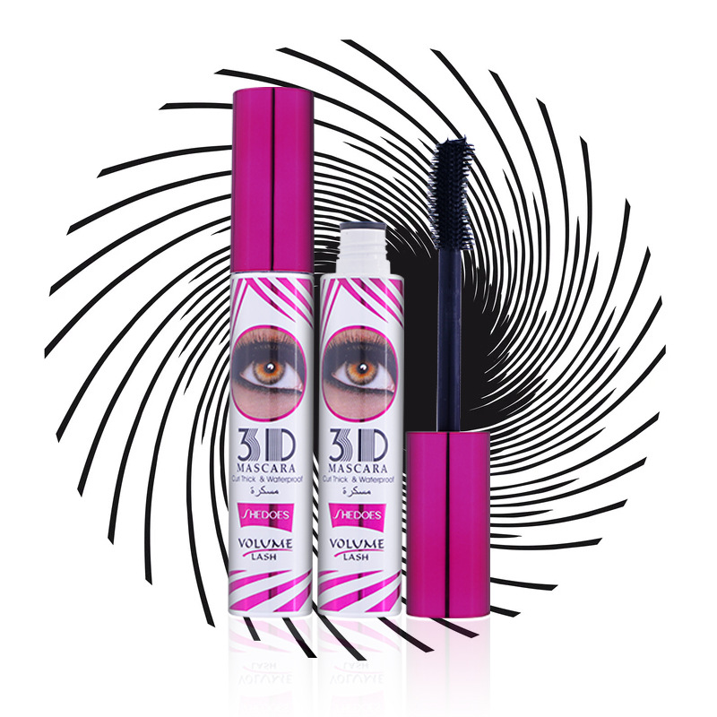 Shedoes estereoscópico 4D impermeable denso anti-transpiración no se desvanece rímel rosa fabricantes de maquillaje de exportación transfronterizos