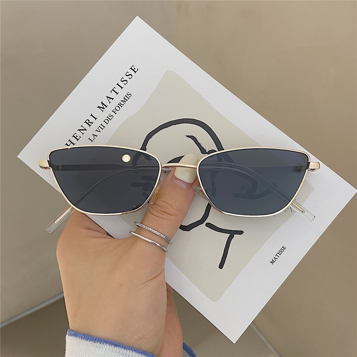 40g Weight Full Frame Glasses Structure Sunglasses Classification PC, UV400 Protection Lens Material Cat Eye Glasses Style Outdoor, Travel, Beach Occasion Geometric Pattern All Seasons Season Unisex Gender Retro, Classic Style Style Grey, Black Color Retro Classic Style Geometric PC UV400 Protection Cat Eye Full Frame Women's Sunglasses 11