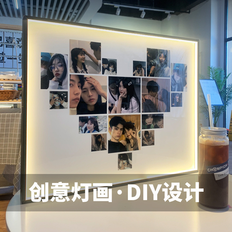 Photo Printing Plus Photo Frame DIY Wall Hanging Photo Table Wedding Photo Couple Commemorative 912 Palace Grids Gift