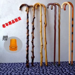 Yingying Reputation Free Shipping Rattan Mountaineering Stick for the Elderly Retro Solid Wood One-piece Stick Anti-slip Strong Di Yingque