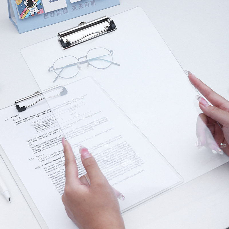 Libros de escritorio estante de plástico acrílico transparente abrazadera de libros estante de exhibición de libros