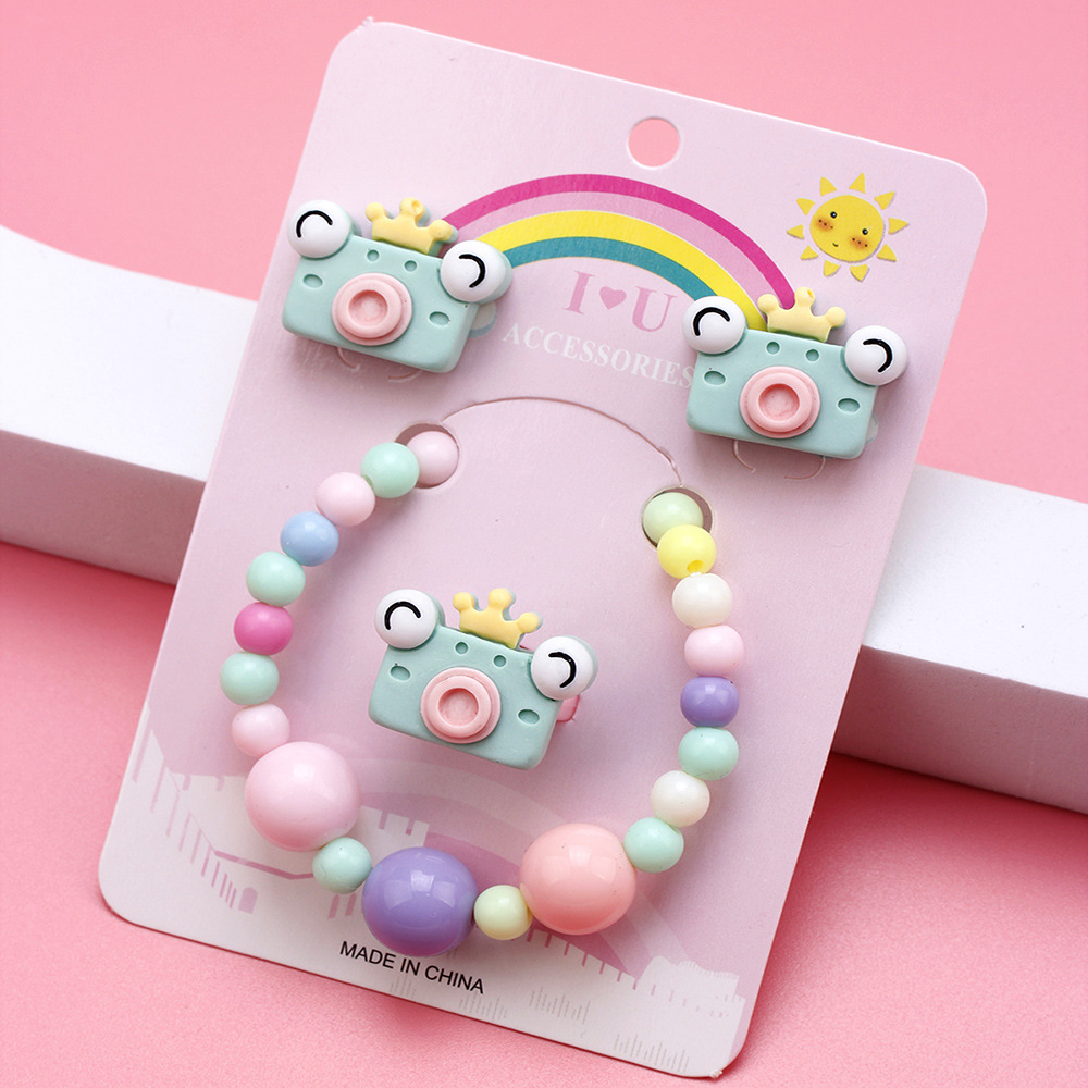 Cartoon Style Camera Plastic Beaded Rings Earrings Necklace display picture 1