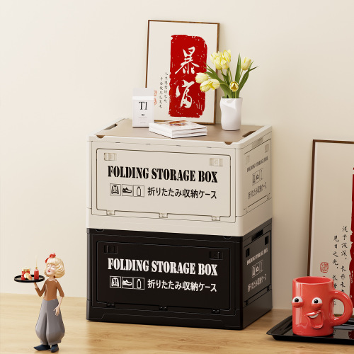 Industrial-style storage box, high-endurance household snack toy organizer, large capacity, foldable wood lid storage box
