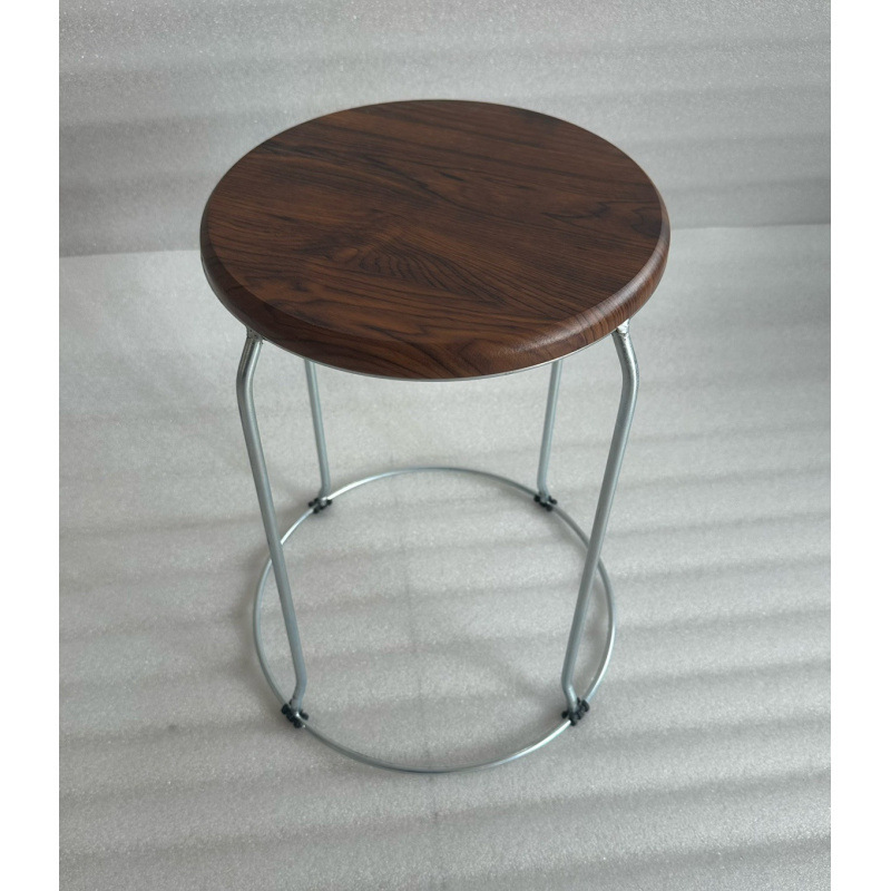 Taburetes redondos de madera sólida taburetes de acero inoxidable taburetes caseros apilables taburetes de hierro forjado dormitorio taburetes de comedor para adultos