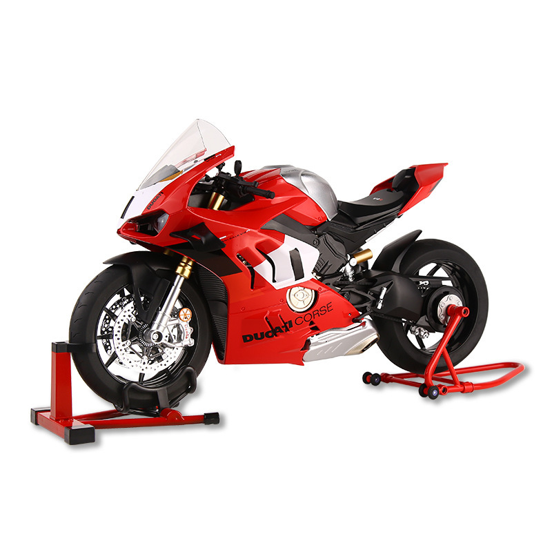 Extra-Large 1:6 Ducati V4R Alloy Motorcycle Model, Can Be Started with Ignition, Popular Spray Model, Boys' Toy Dropshipping