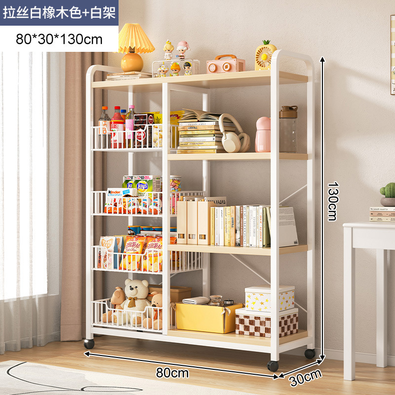 Estantería estante piso juguete imagen libro snack estante de almacenamiento móvil de hierro multifuncional niños estantería en casa