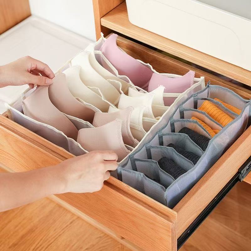 下着や靴下用のグリッド収納ボックス、ブラジャーと下着、引き出し式の仕切り、女性のワードローブの整理用グリッド、家庭用|undefined