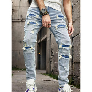 F 23008 Distressed Skinny Jeans �ƶ�����С�_ţ�п羳���u
