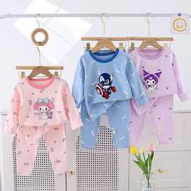 男女童跨境秋冬款睡衣儿童跨境保暖恒温内衣中小童秋冬打底套装