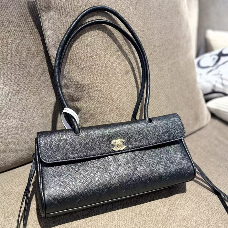 26S Baguette Bag New Style Rhombus Pattern Genuine Leather Hobo Underarm Bag Versatile for Work and Daily Use Handbag Shoulder Bag for Women