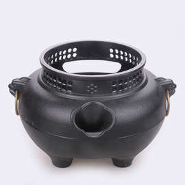 铸铁炉炭炉茶炉铁壶铸铁围炉煮茶保温炉鬼面风炉黑色大号火炉