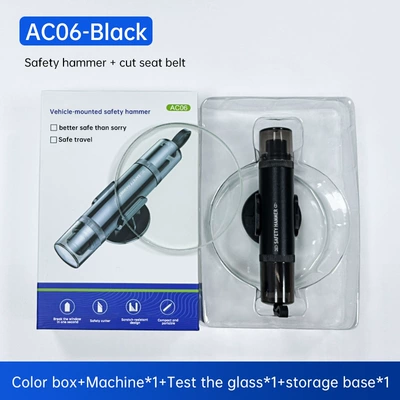 hammer, seatbelt cutter, mini – Qəza çəkici - ac06-black-english-color-box-test-glass-metal-body-abs-cover-9118mm