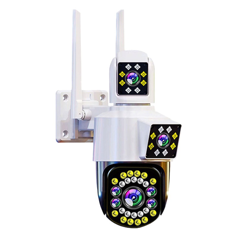 Cámara de vigilancia transfronteriza impermeable al aire libre 360 grados sin ángulo muerto multi-lentes fotografía de doble imagen de ultra definición remota