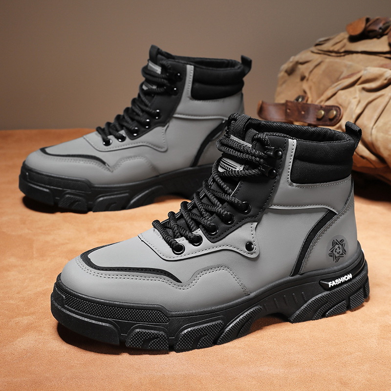 Zapatos de trabajo para hombres 2024 invierno nuevo sitio de construcción zapatos de trabajo antideslizantes anti-desgaste botas Martin de alta altura zapatos casuales para hombres