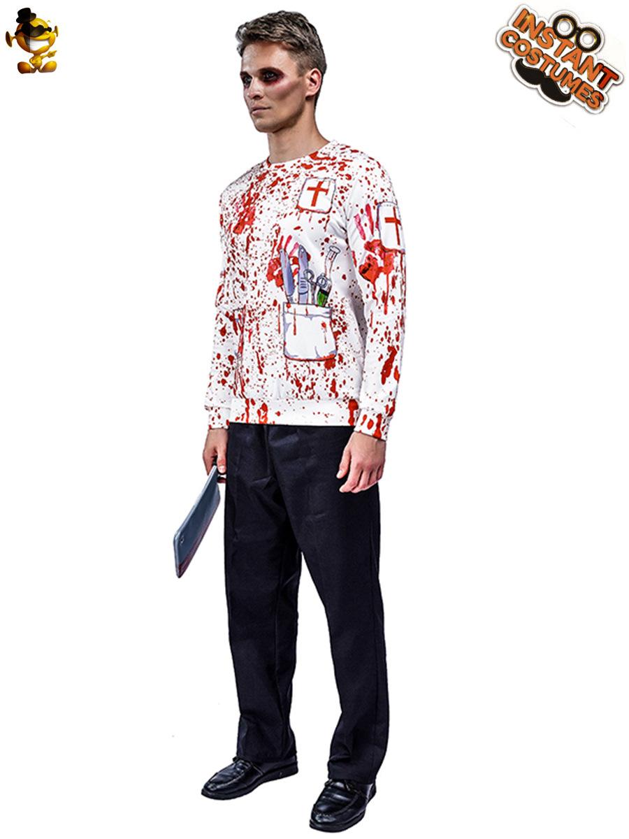 Gran hombre horror sangriento cirujano etapa traje Halloween fiesta ropa rendimiento traje mascarada traje