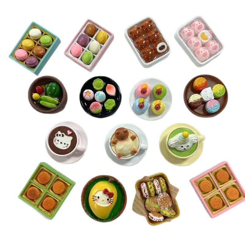 食品玩具樹脂冷蔵庫マグネットシミュレーションかわいいデザート四季菓子お土産中華菓子ギフトボックス磁気ステッカー|undefined
