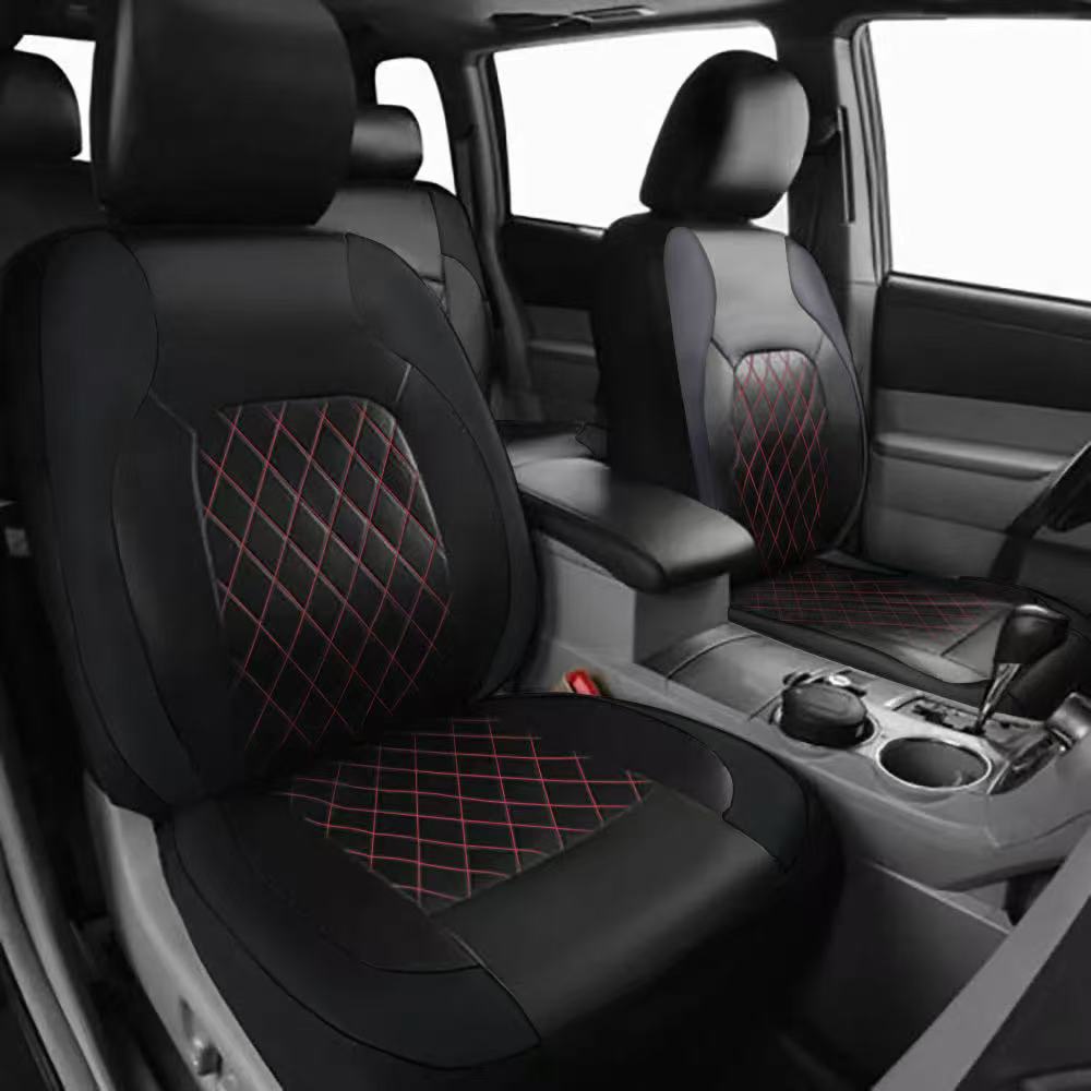 Amazon Mexico Cross-Border Foreign Trade Car Eight-Seater Seat Cover Single-Line Diamond Quilted Embroidery Leather Pu Leather Export to Europe and America