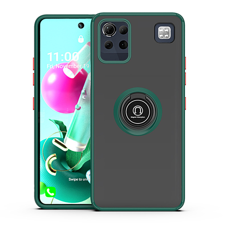 Cross-border applicable to LG Q92 mobile phone shell Qi Ying generation PC backboard ring skin-sensitive magnetic K40S protective shell