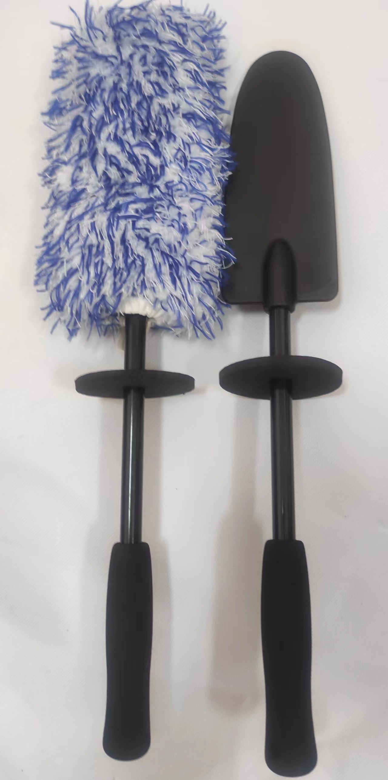 파란색과 흰색 37CM 플랫 브러시