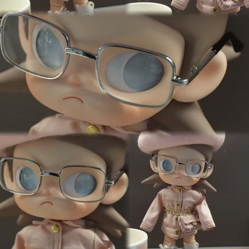 In-Stock Gao Zi Sister Style 20cm Cotton Doll Xiaobu Metal Square Frame Pet Sunglasses Accessory (8.5cm)