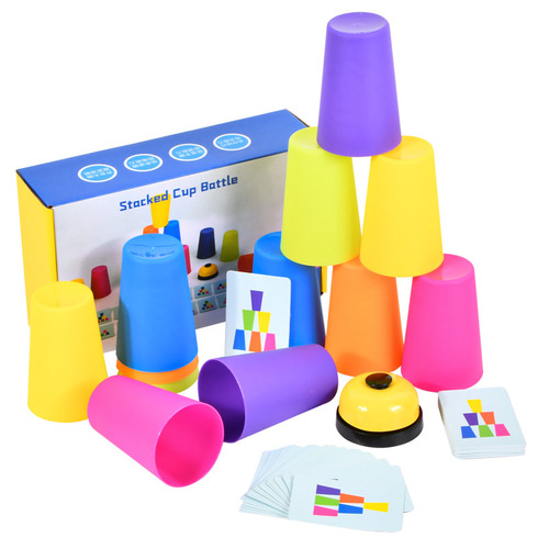 Children's brain battle, cup stacking, hand speed competition, kindergarten Jenga parent-child early education board game educational toys