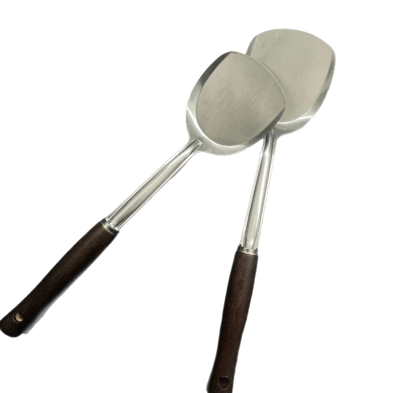 Paleta pequeña con mango de madera, cocina, olla pequeña para el hogar, pala pequeña especial, mini pala pequeña de cocina resistente a altas temperaturas de acero inoxidable