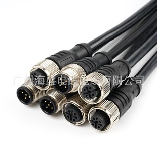 M12 A series aviation industry automation straight male and female waterproof round with wire plug outdoor waterproof connector