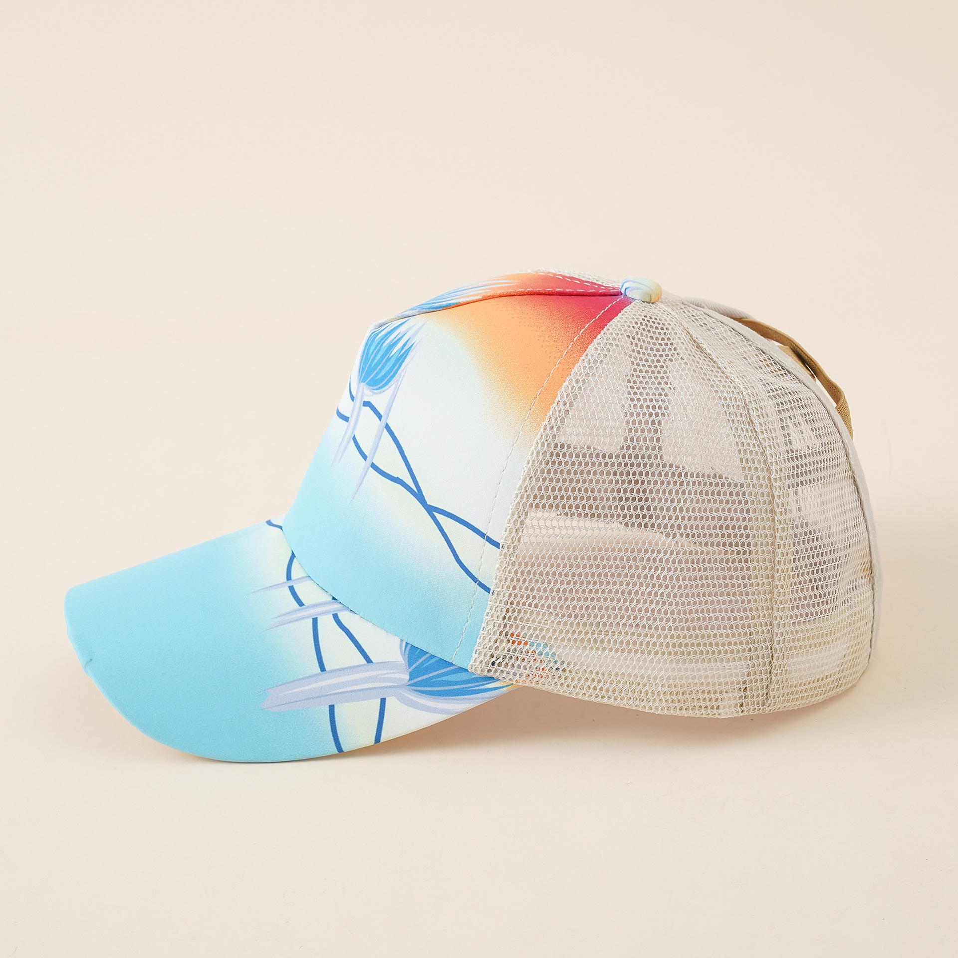 Gorra de béisbol estilo coreano Sombrero de sol de las mujeres sombrero de sol de verano sombrero de sol sombrero de cola de caballo