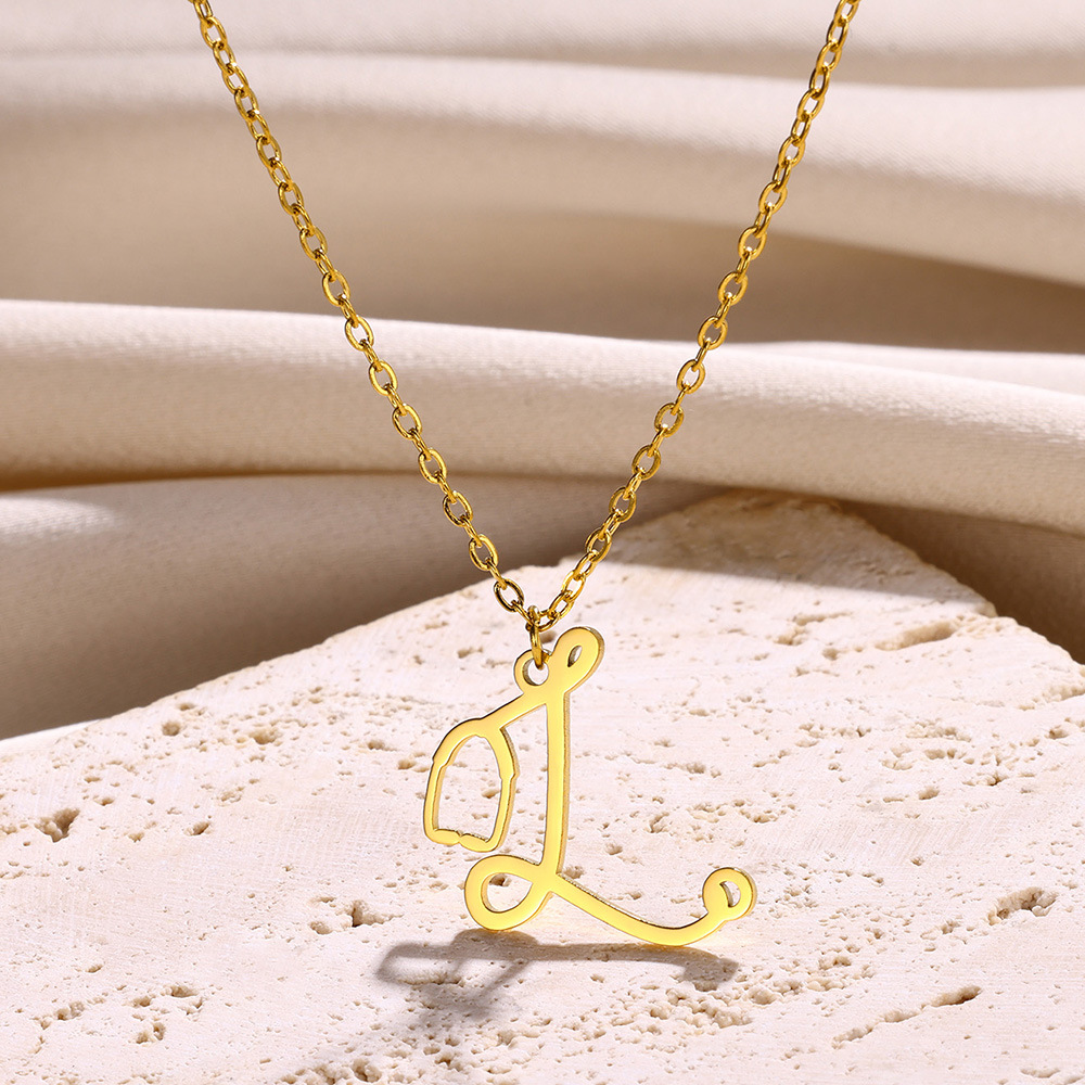 Acier Inoxydable Style Simple Lettre Placage Pendentif display picture 11