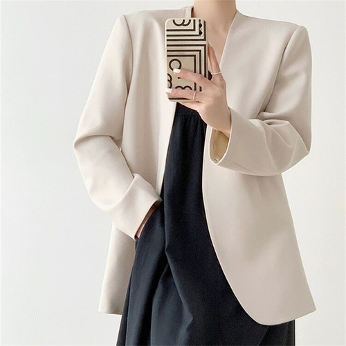 Ladies' Spring and Autumn 2025 Unique Suit Jacket Fashion Simple Casual Top