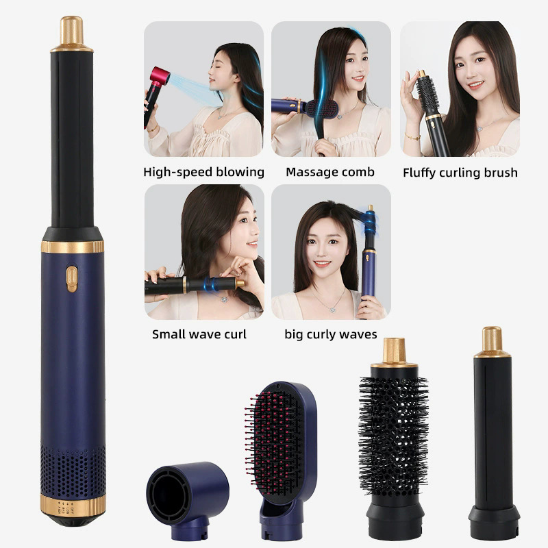 跨境新款五合一多功能热风梳卷发器大功率直发器造型护发吹风机|undefined