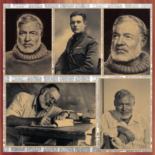 American tough guy writer Hemingway poster Vintage Kraft paper decorative wall painting mural 232