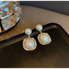 Advanced retro fashionable earrings from pearl, 2021 years, bright catchy style, high-quality style, light luxury style