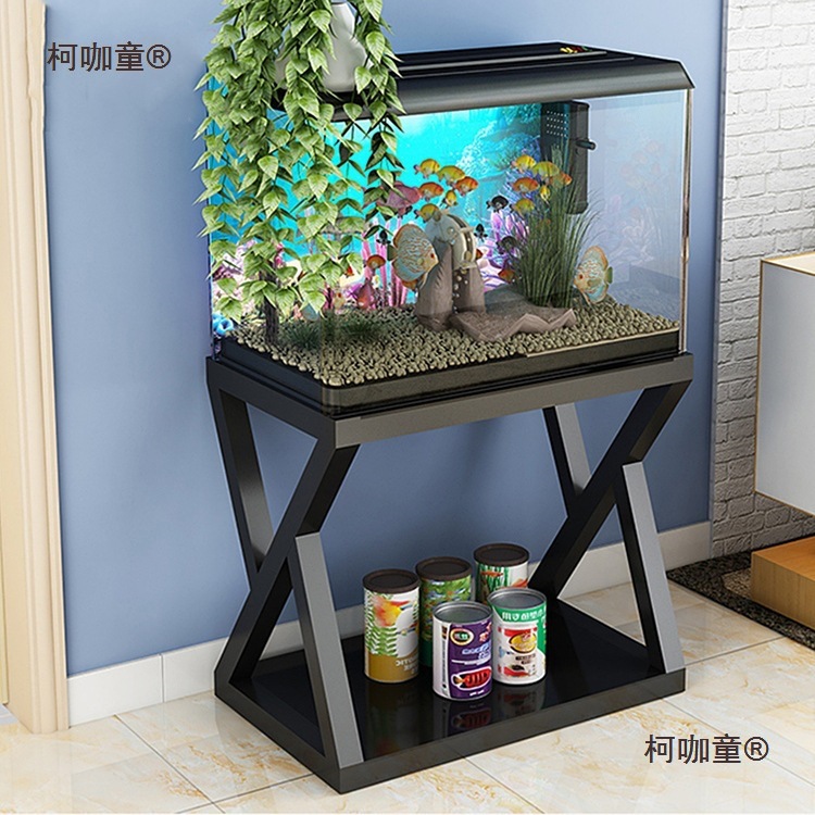 Fish Tank Cabinet Base Cabinet Living Room Household Solid Wood Iron Load-Bearing Base Grass Tank Aquarium Fish Tank Shelf Base Metabo