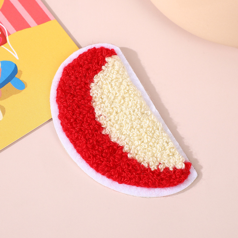 漫画アップルパッチ、靴、靴下、バッグ、粘着刺繍パッチ、トレンディな衣類織りラベル、タオル刺繍、刺繍布パッチ|undefined