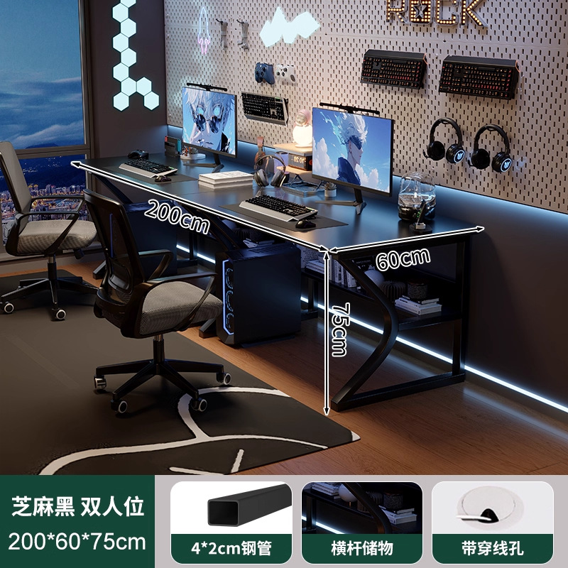 Mesas de dos personas, mesas de computadora blancas, mesas de escritorio, mesas de trabajo para el dormitorio, mesas de trabajo para el hogar con brazo robótico.