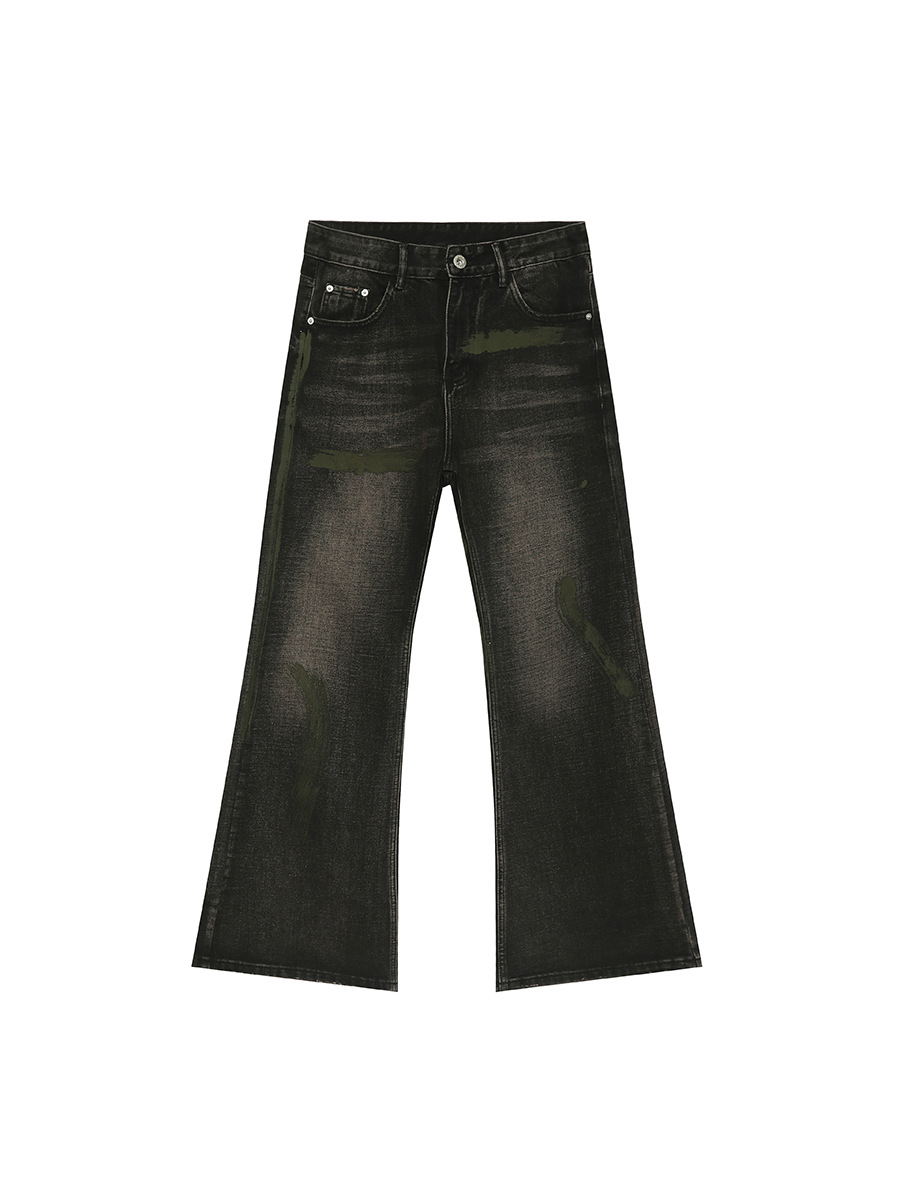 Mtlclothes ropa de Hombre | 2024 primavera nuevo americano Clean fit micro cuerno gris púrpura jeans