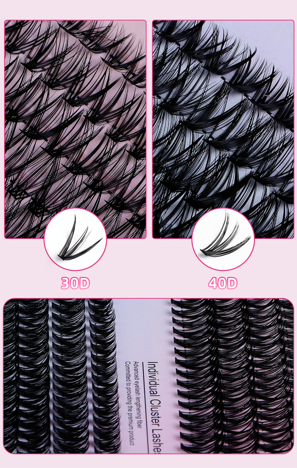 Cross-Border Segmented Eyelash Set 280 Clusters Self-Grafting 30D40D European and American Thick Hair Eyelashes Glue Style O1CN01Cjte8g1J53deojYWF !!2216698540976 0 Cib