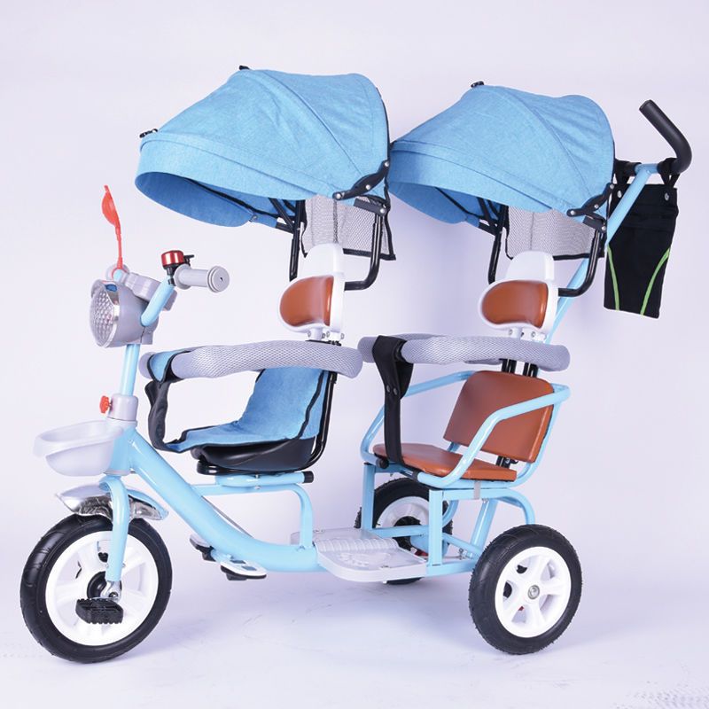 双胞胎遛娃神器双人儿童三轮车脚踏手推可坐双座大号婴儿童车便携