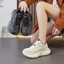 真皮老爹鞋女男厚底2025春季新款透气休闲百搭情侣运动休闲鞋2509