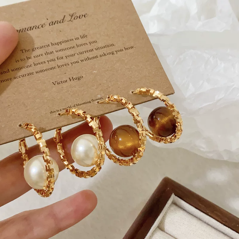 Медные модные серьги из жемчуга, маленький дизайн серебряная игла, корейский стиль, стиль лёгкой роскоши