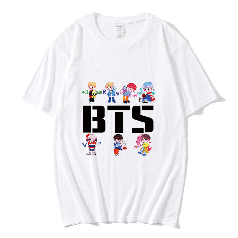 Summer foreign trade new short sleeve wholesale bulletproof youth group BTS fashion trend T-shirt youth half sleeve