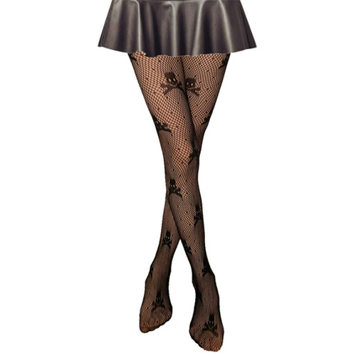 European and American Halloween Spider Net Stockings Pantyhose Black Big Skull Adult Socks Fishnet Stockings Wholesale Ghost Festival Socks