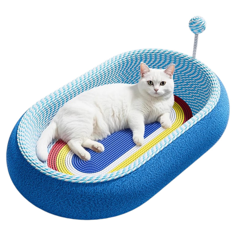 猫の巣と猫の爪とぎボードが一体化した深い睡眠の巣、耐摩耗性で欠けにくい猫の爪とぎボード、面白い猫の杖、猫のおもちゃ、傷つきにくい|undefined