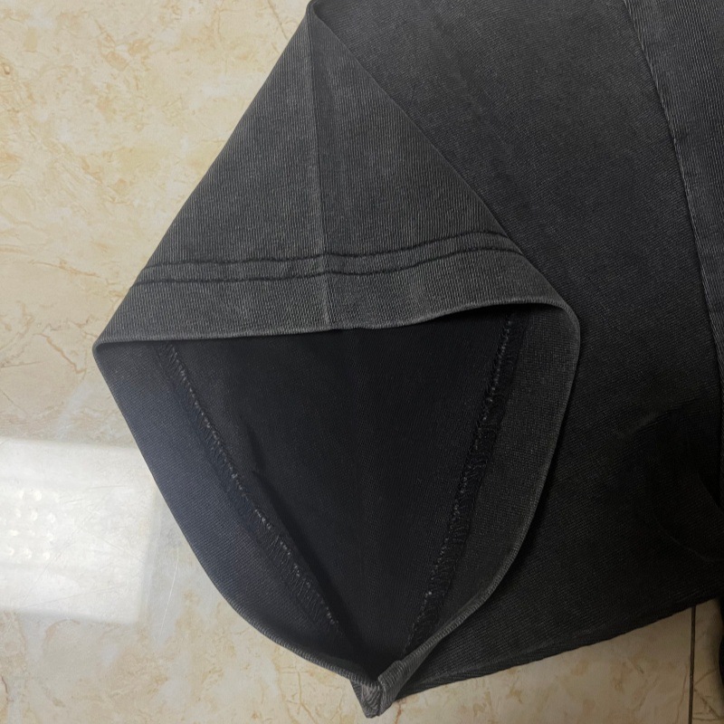 定制跨境重磅纯棉230克炒雪花蜡染水洗做旧男T恤宽松欧码印字LOGO