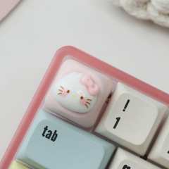 在庫ありかわいい KT 猫メカニカルキーキャップパーソナライズされたクロス軸キーボードキャップ樹脂弓キーキャップ MOA ベース