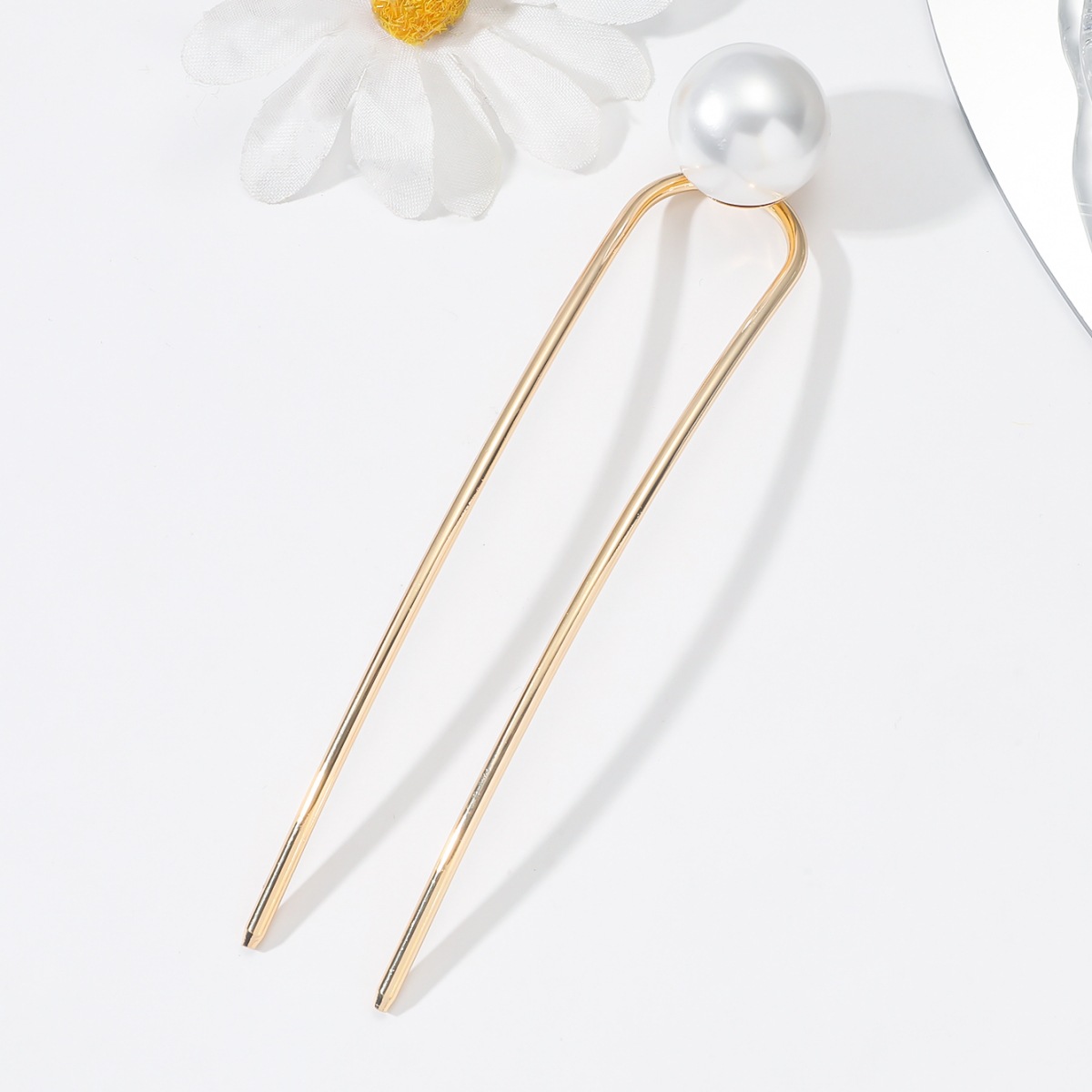 Celebridad de Internet chino en forma de U horquilla updo clip perla horquilla de alto grado estilo antiguo horquilla tocado horquilla accesorios para el cabello para mujeres