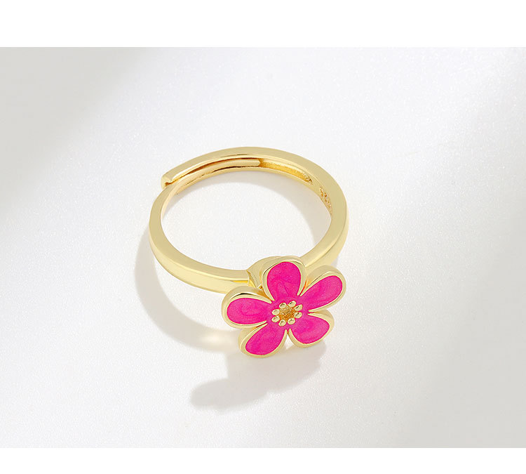 Fashion Flower Copper Patchwork Rings 1 Piece
